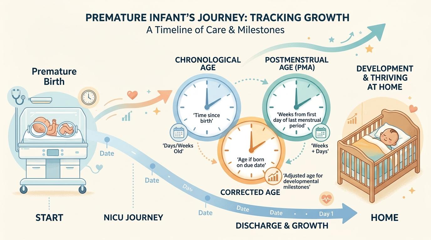 Corrected gestational age calculator compared with PMA and chronological age for premature infants